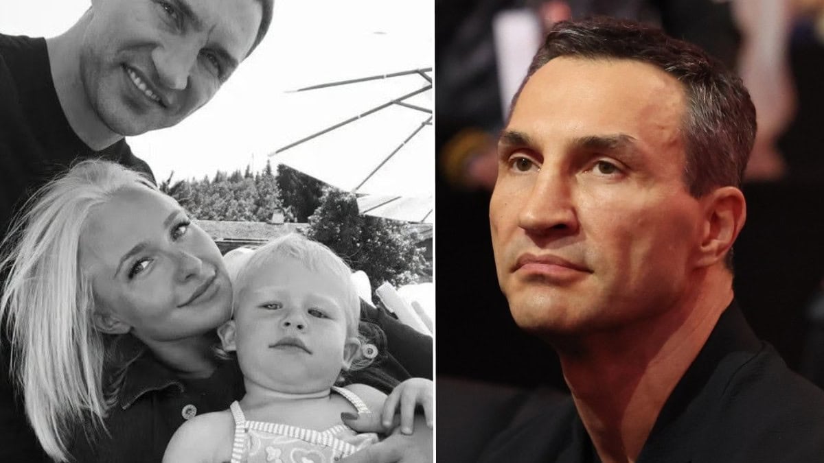 Wladimir Klitschko with Hayden Panettiere and their daughter Kaya before Panettiere