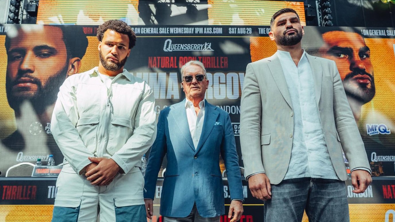 Moses Itauma and Filip Hrgovic face off ahead of their IBF heavyweight world title fight