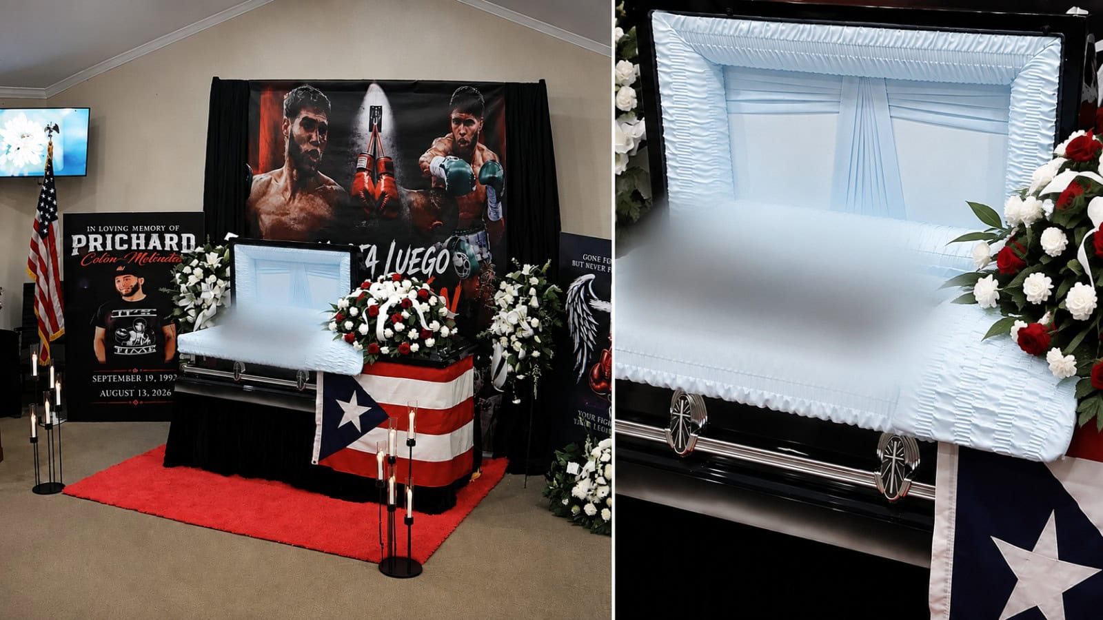 Prichard Colón public viewing in Florida with his body obscured by World Boxing News