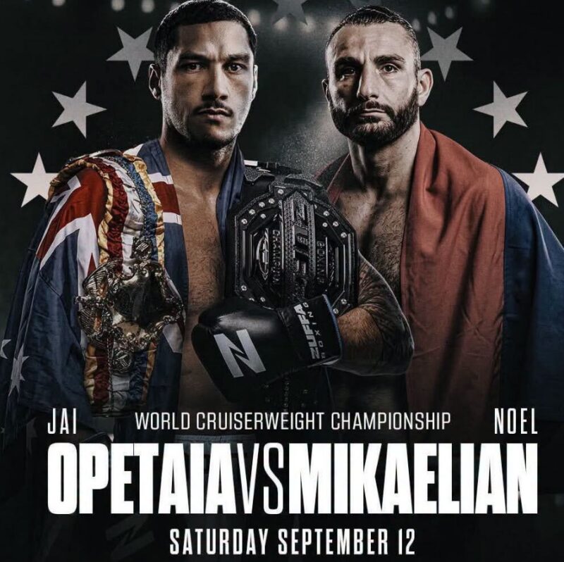 Affiche de Jai Opetaia vs Mikaelian le 12 septembre