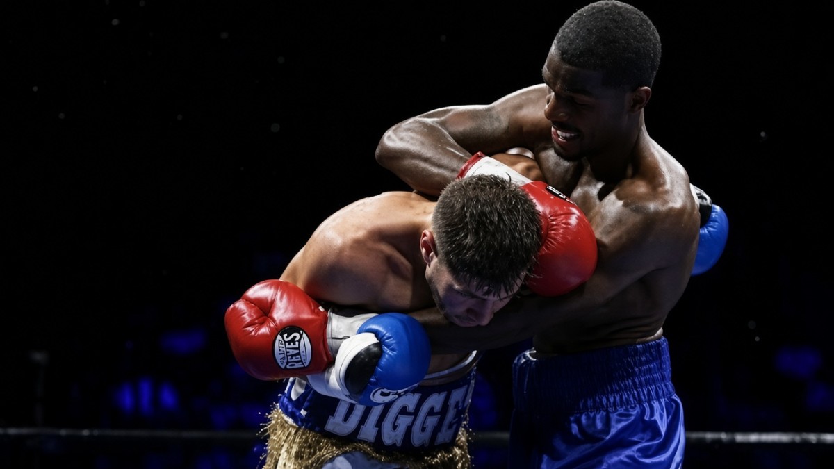 Terrel Williams lands a punch behind Prichard Colón