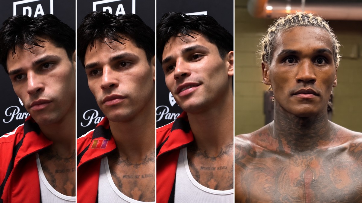 Ryan Garcia looking gaunt alongside Conor Benn ahead of their welterweight fight