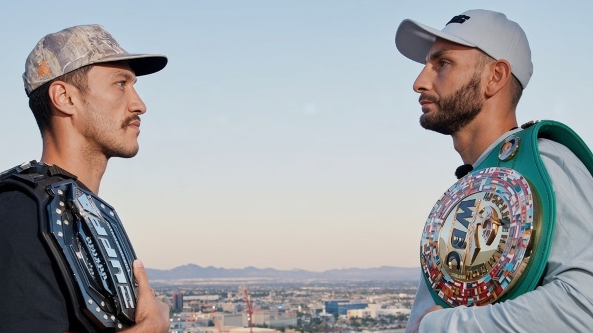 Jai Opetaia and Noel Mikaelian face off before their disputed Las Vegas cruiserweight fight