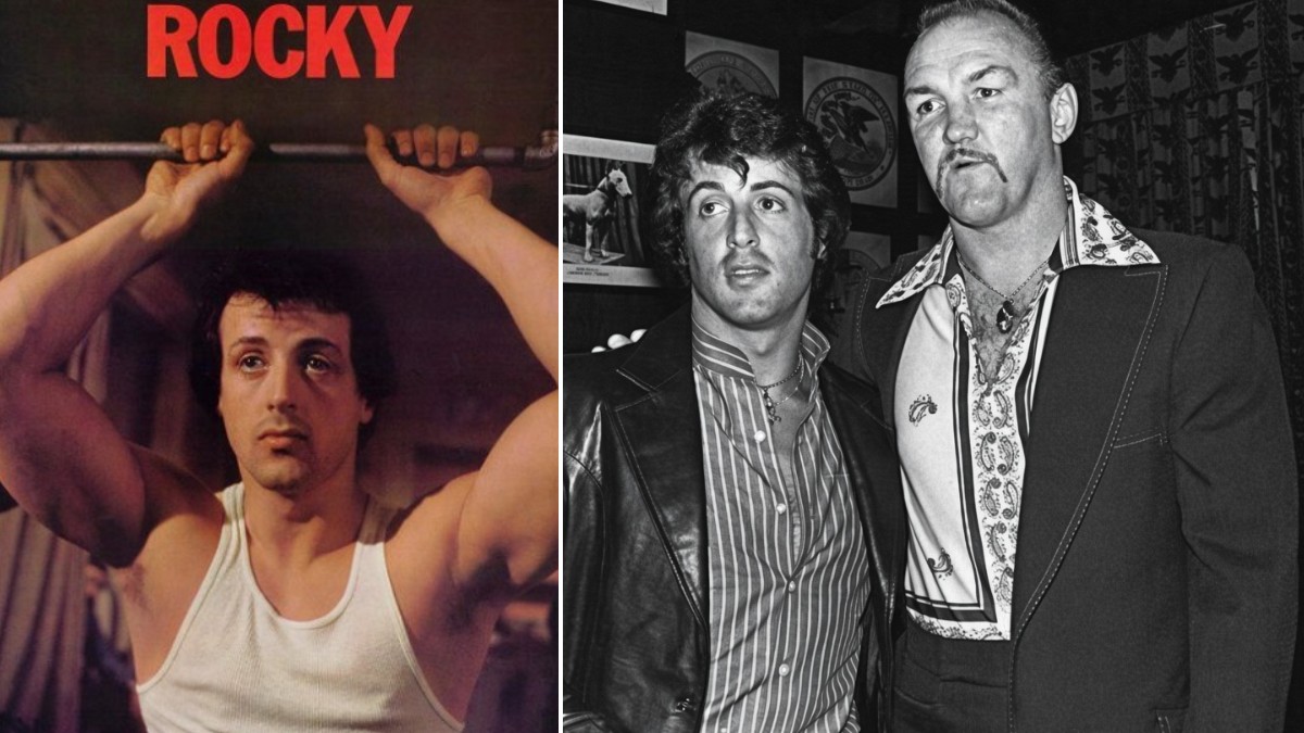 Sylvester Stallone as Rocky Balboa alongside Chuck Wepner during the Rocky era