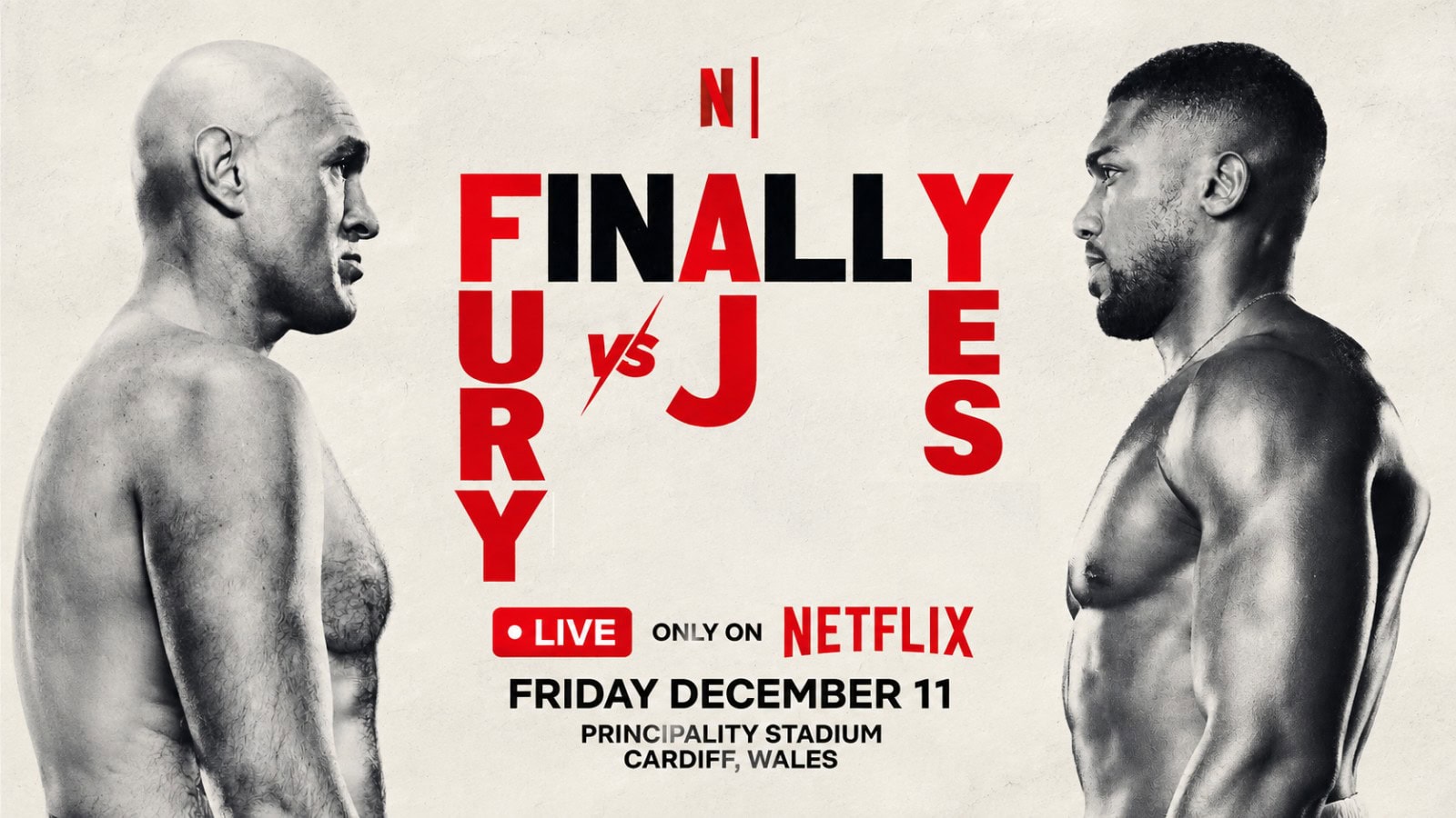 Tyson Fury and Anthony Joshua face off ahead of their December 11 Netflix fight at Principality Stadium in Cardiff