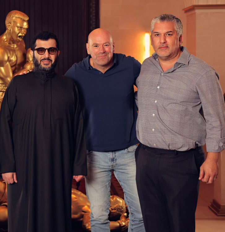 Turki Alalshikh, Dana White et Nick Khan ensemble en Arabie Saoudite