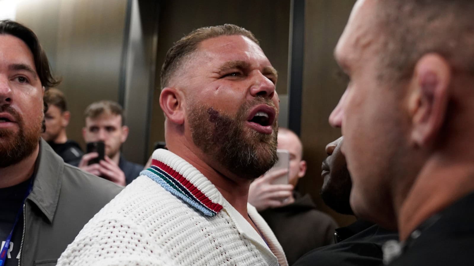 Billy Joe Saunders involved in a heated confrontation following his boxing career