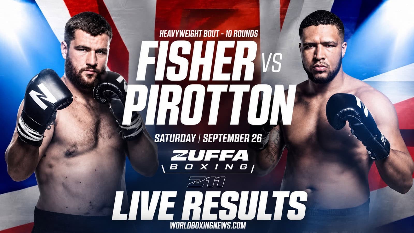 Johnny Fisher vs Michael Pirotton live results from Zuffa Boxing 11 on September 26, 2026