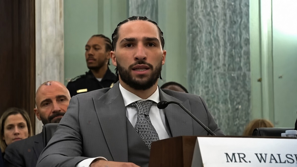 Nico Ali Walsh testifies before the Senate during the Muhammad Ali Act debate