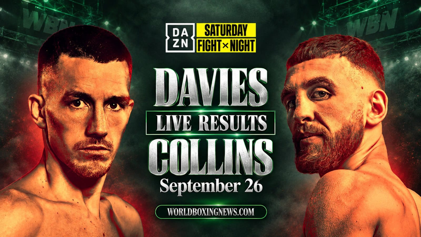 Liam Davies vs Nathaniel Collins live results from Birmingham on September 26, 2026