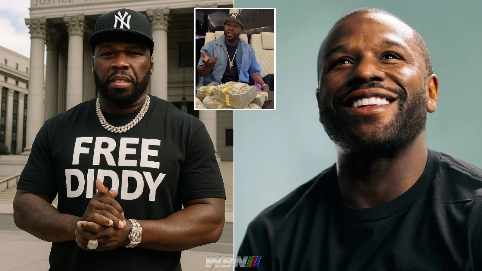 50 Cent and Floyd Mayweather as video claims Mayweather spends $2-3 million a month