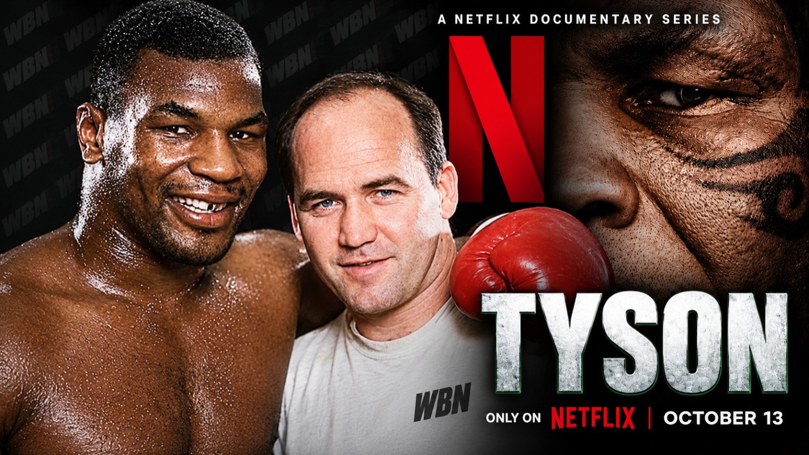 Mike Tyson smiling alongside former trainer Kevin Rooney in a WBN composite featuring Netflix